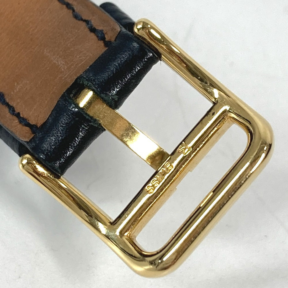 HERMES メドール クオーツ ブレスレットウォッチ ウォッチ 時計 腕時計 レザー ユニセックス ブラック