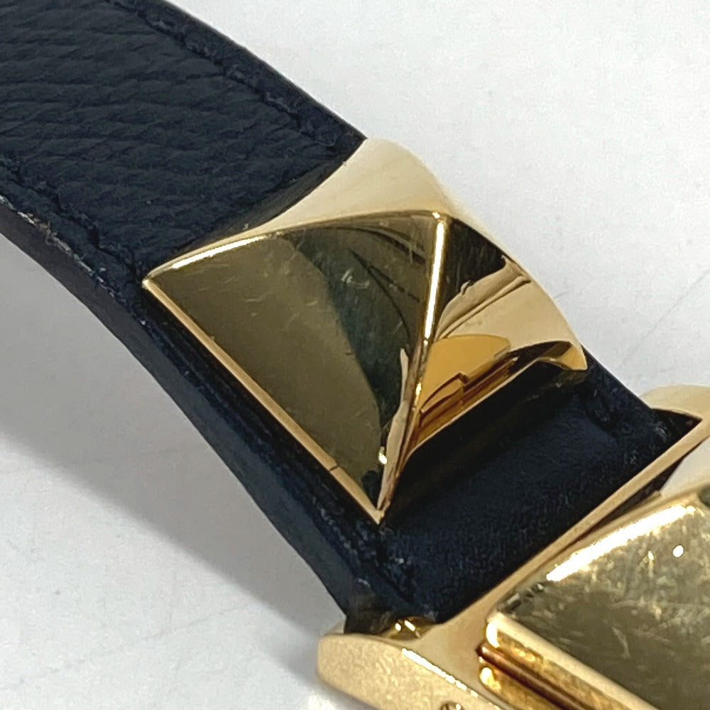 HERMES メドール クオーツ ブレスレットウォッチ ウォッチ 時計 腕時計 レザー ユニセックス ブラック