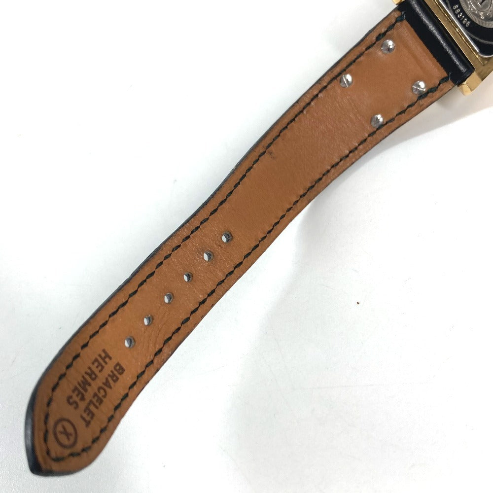HERMES メドール クオーツ ブレスレットウォッチ ウォッチ 時計 腕時計 レザー ユニセックス ブラック