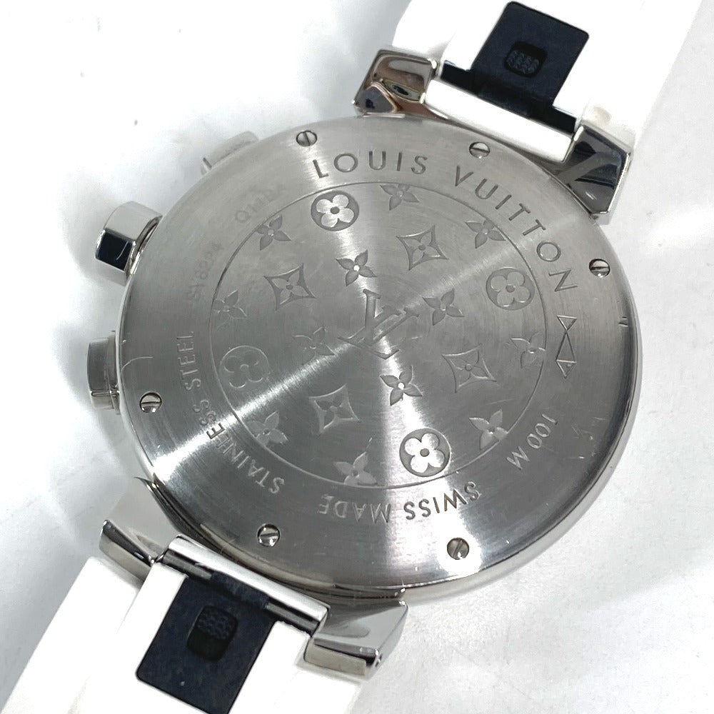 LOUIS VUITTON Q11BA タンブール ラブリーカップ クロノグラフ ウォッチ メンズウォッチ 時計 腕時計 ラバー メンズ ホワイト