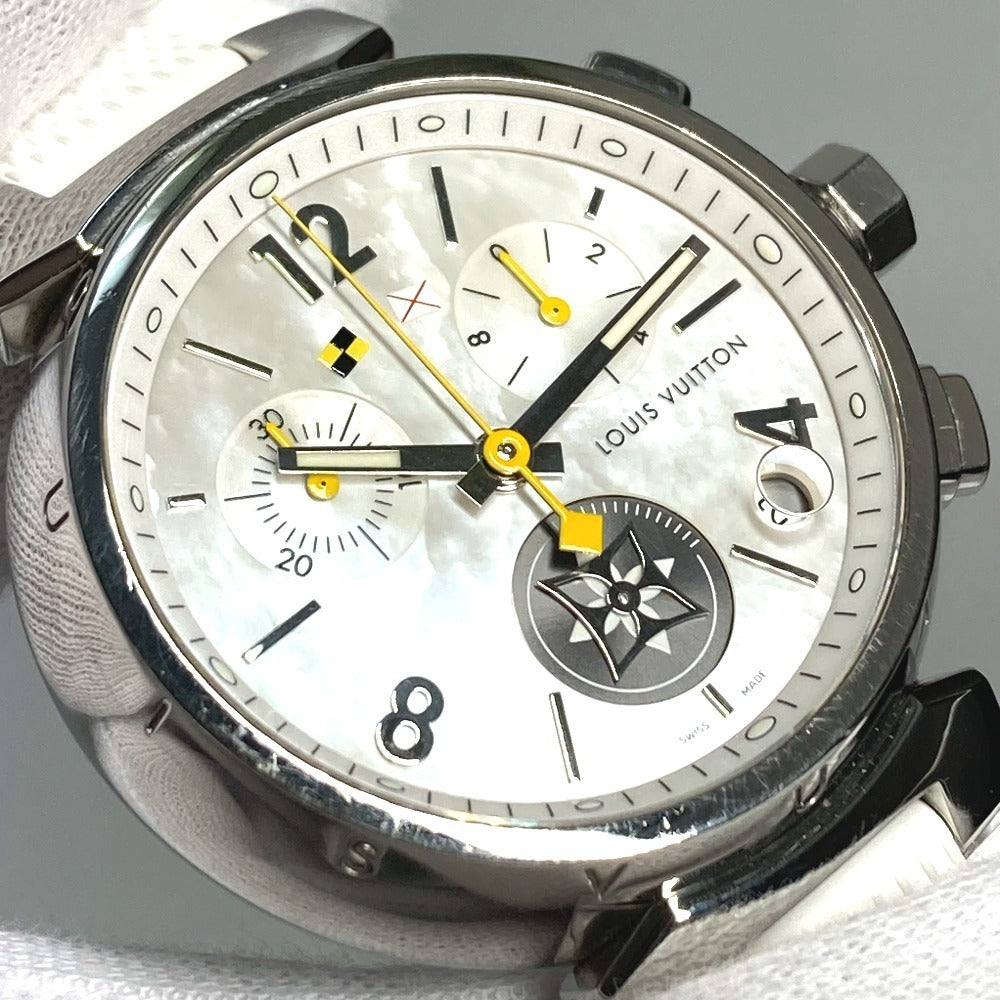 LOUIS VUITTON Q11BA タンブール ラブリーカップ クロノグラフ ウォッチ メンズウォッチ 時計 腕時計 ラバー メンズ ホワイト