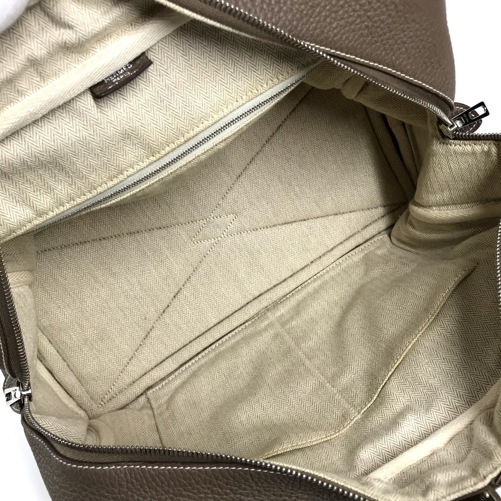 HERMES ヴィクトリア35 肩掛け トートバッグ カバン ボストンバック ショルダーバッグ トリヨンクレマンス ユニセックス エトゥープ グレー