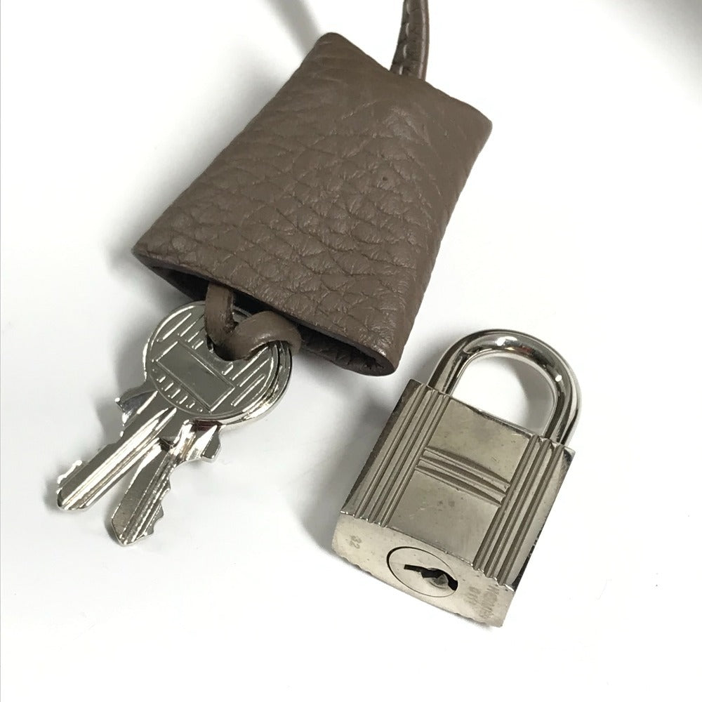 HERMES ヴィクトリア35 肩掛け トートバッグ カバン ボストンバック ショルダーバッグ トリヨンクレマンス ユニセックス エトゥープ グレー