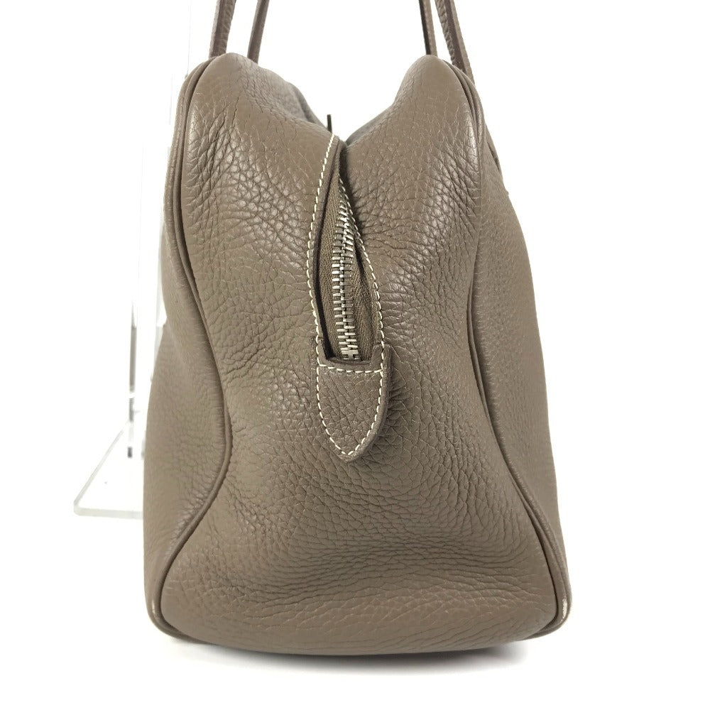 HERMES ヴィクトリア35 肩掛け トートバッグ カバン ボストンバック ショルダーバッグ トリヨンクレマンス ユニセックス エトゥープ グレー