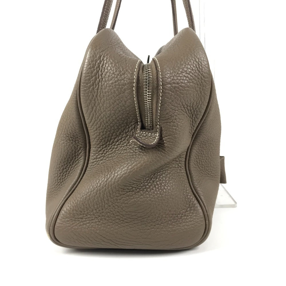 HERMES ヴィクトリア35 肩掛け トートバッグ カバン ボストンバック ショルダーバッグ トリヨンクレマンス ユニセックス エトゥープ グレー