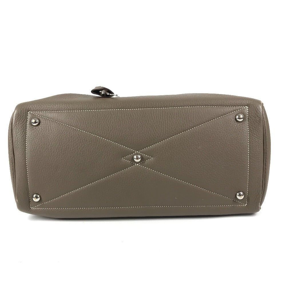 HERMES ヴィクトリア35 肩掛け トートバッグ カバン ボストンバック ショルダーバッグ トリヨンクレマンス ユニセックス エトゥープ グレー