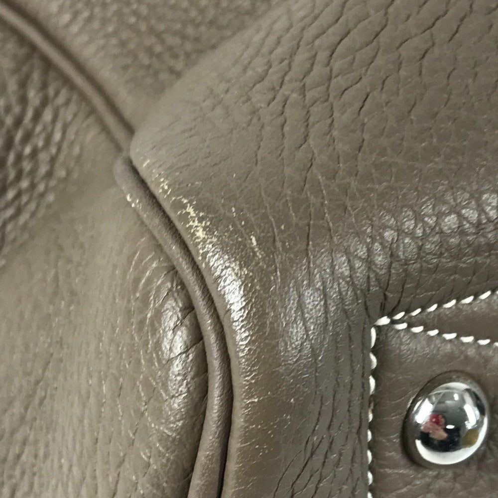 HERMES ヴィクトリア35 肩掛け トートバッグ カバン ボストンバック ショルダーバッグ トリヨンクレマンス ユニセックス エトゥープ グレー