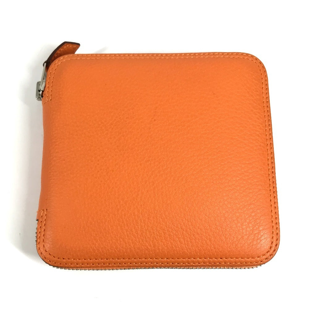 HERMES カバン エコバッグ 折り畳み シルキーポップ エレファント柄 トートバッグ ハンドバッグ ショルダーバッグ レザー ユニセックス オレンジ