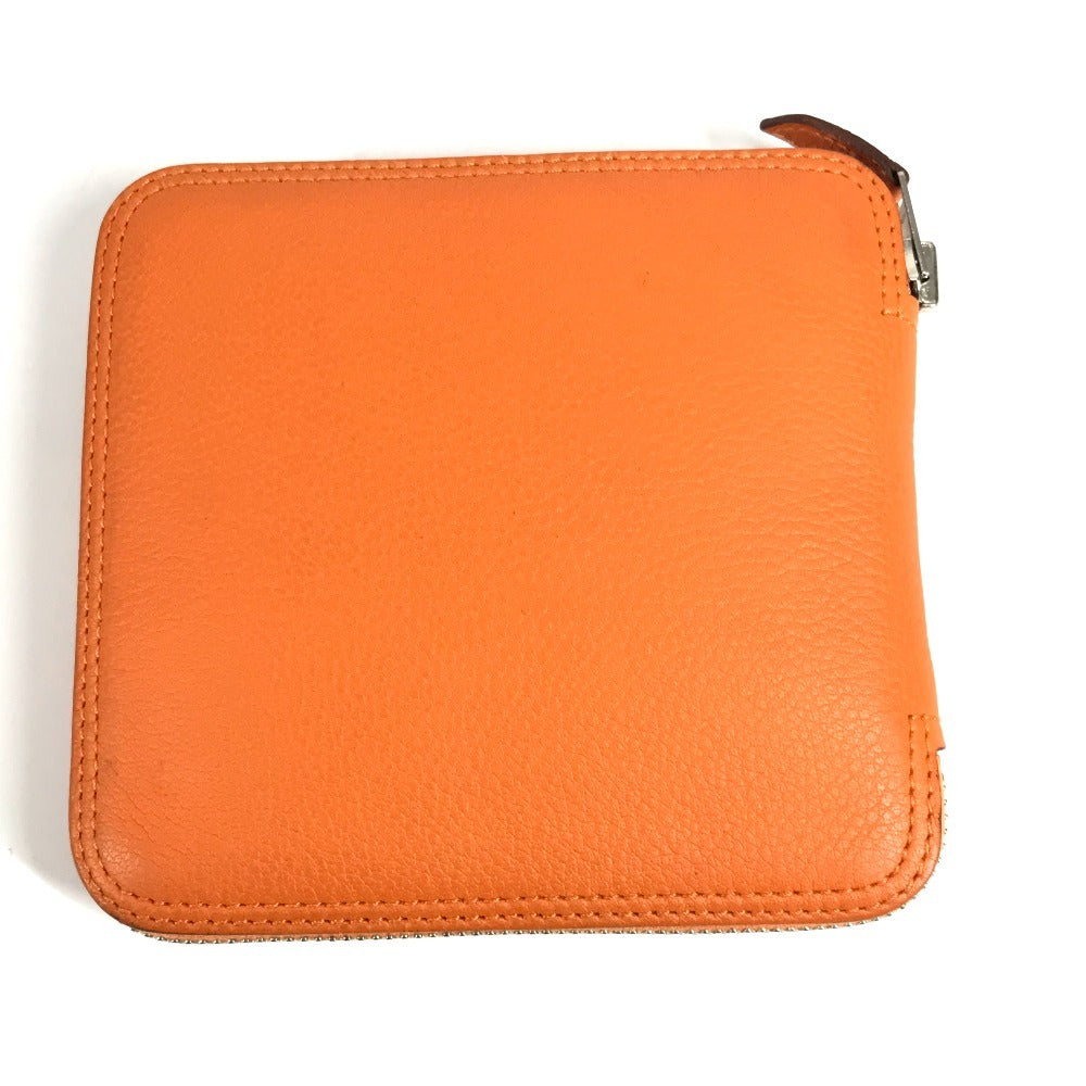 HERMES カバン エコバッグ 折り畳み シルキーポップ エレファント柄 トートバッグ ハンドバッグ ショルダーバッグ レザー ユニセックス オレンジ