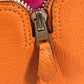 HERMES カバン エコバッグ 折り畳み シルキーポップ エレファント柄 トートバッグ ハンドバッグ ショルダーバッグ レザー ユニセックス オレンジ