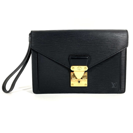 LOUIS VUITTON M52612 エピ ポシェット セリエ ドラゴンヌ クラッチバッグ カバン ストラップ付き セカンドバッグ エピレザー メンズ ノワール ブラック