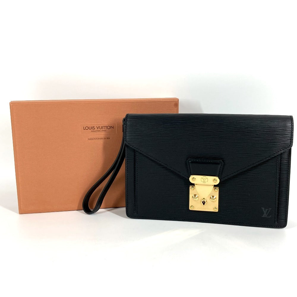LOUIS VUITTON M52612 エピ ポシェット セリエ ドラゴンヌ クラッチバッグ カバン ストラップ付き セカンドバッグ エピレザー メンズ ノワール ブラック