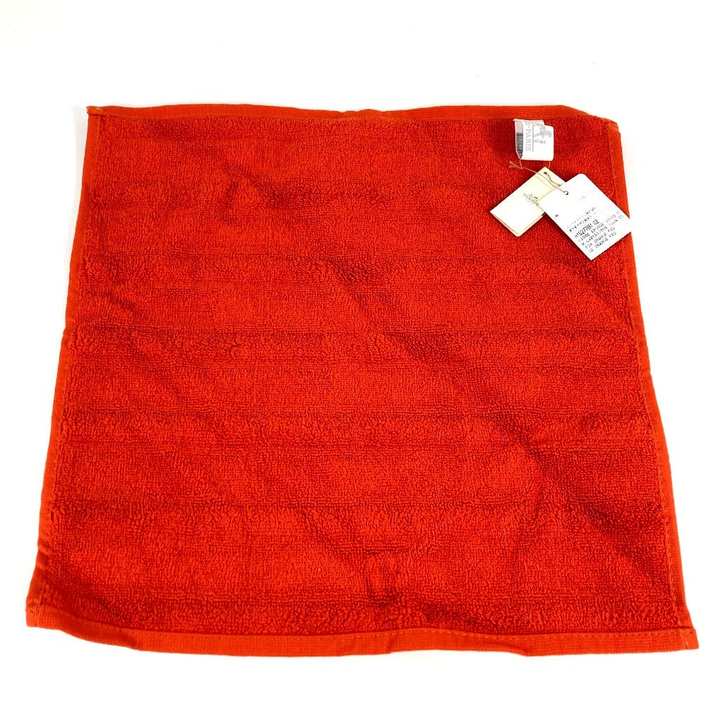 HERMES ラビリンス ハンドタオル ハンカチ タオル コットン レディース オレンジ