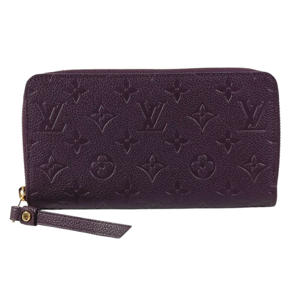 LOUIS VUITTON M60298 Monogram Empreinte Portefeuille Secret Long Long Wallet Round Zipper Long Wallet Monogram Empreinte Leather Unisex Aube Purple