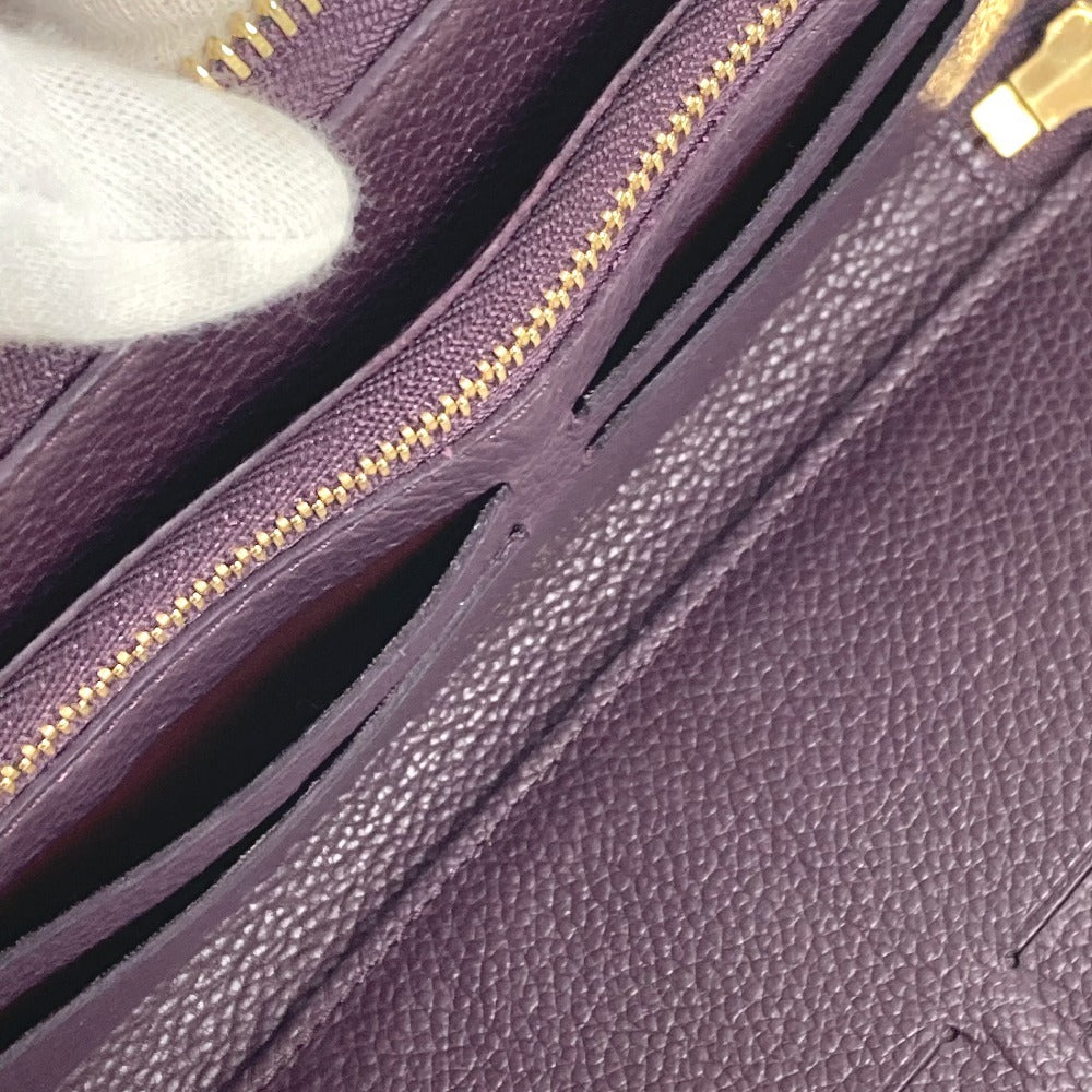 LOUIS VUITTON M60298 Monogram Empreinte Portefeuille Secret Long Long Wallet Round Zipper Long Wallet Monogram Empreinte Leather Unisex Aube Purple