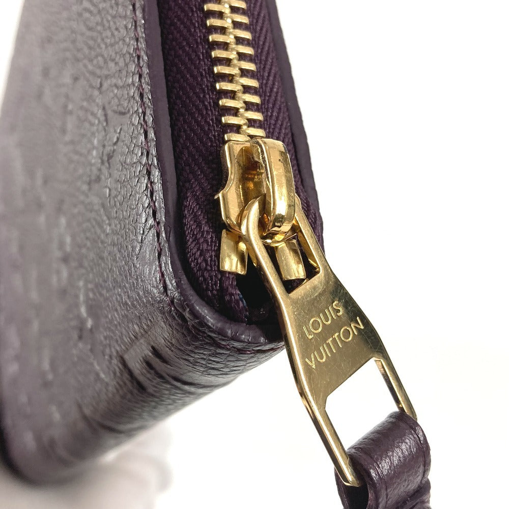 LOUIS VUITTON M60298 Monogram Empreinte Portefeuille Secret Long Long Wallet Round Zipper Long Wallet Monogram Empreinte Leather Unisex Aube Purple