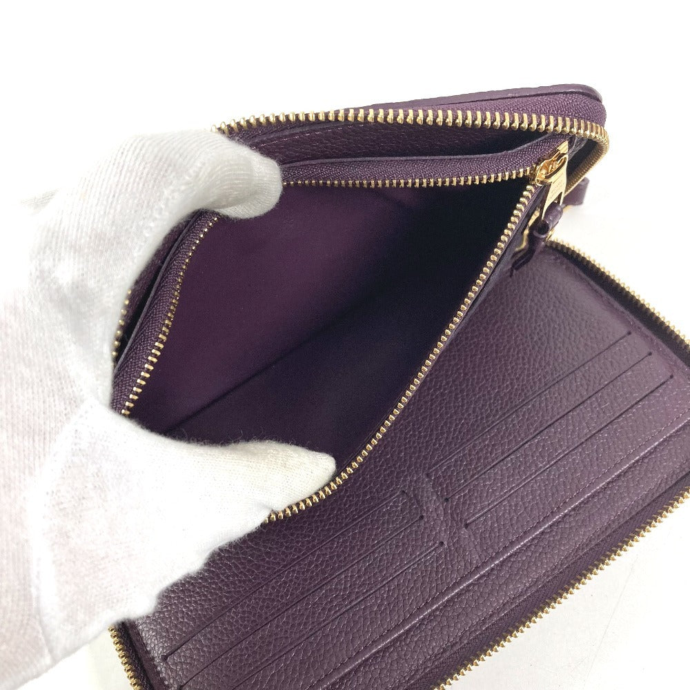 LOUIS VUITTON M60298 Monogram Empreinte Portefeuille Secret Long Long Wallet Round Zipper Long Wallet Monogram Empreinte Leather Unisex Aube Purple