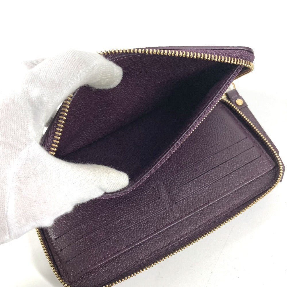 LOUIS VUITTON M60298 Monogram Empreinte Portefeuille Secret Long Long Wallet Round Zipper Long Wallet Monogram Empreinte Leather Unisex Aube Purple