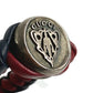 GUCCI Leather Bracelet, Logo Crest, Accessories, Jewelry, Braided Leather Bracelet, Unisex, Navy