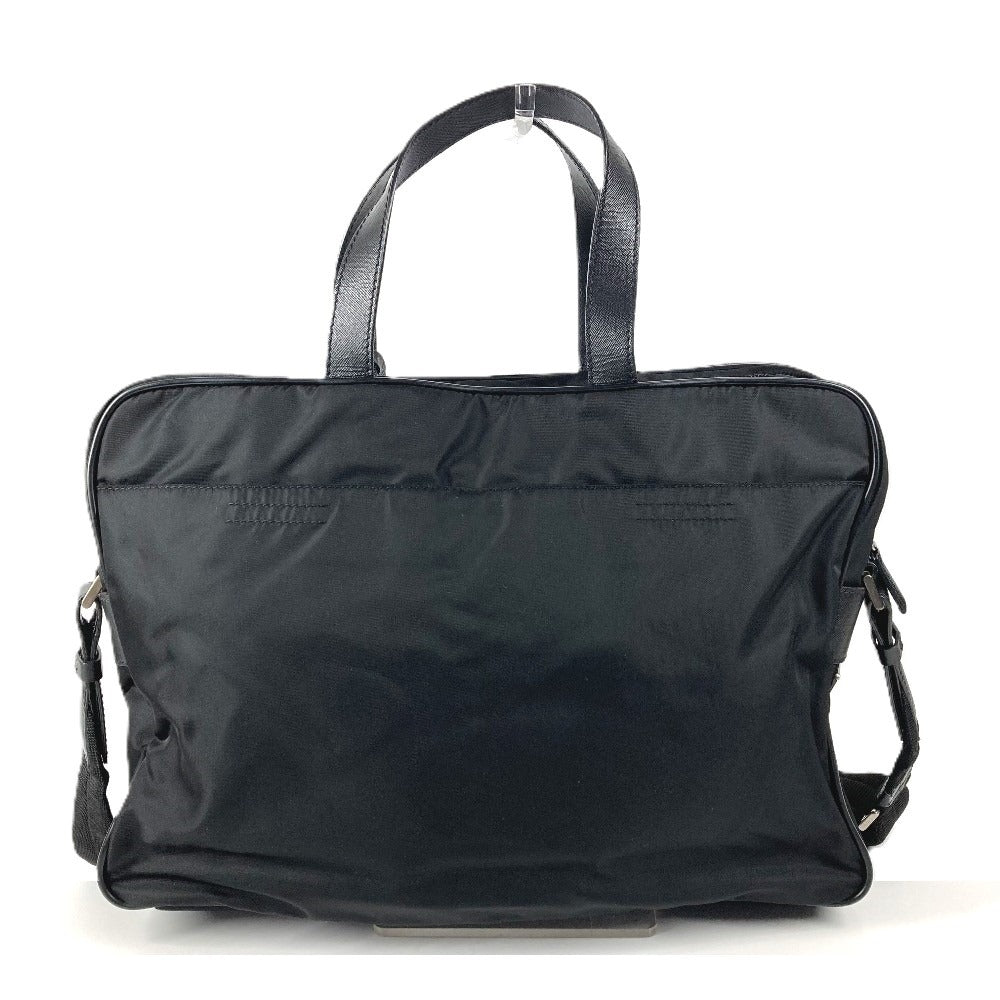 PRADA トライアングルロゴ 三角ロゴ プレート ショルダーバッグ カバン ハンドバッグ 2WAYバッグ ビジネスバッグ レザー/ナイロン ユニセックス ブラック
