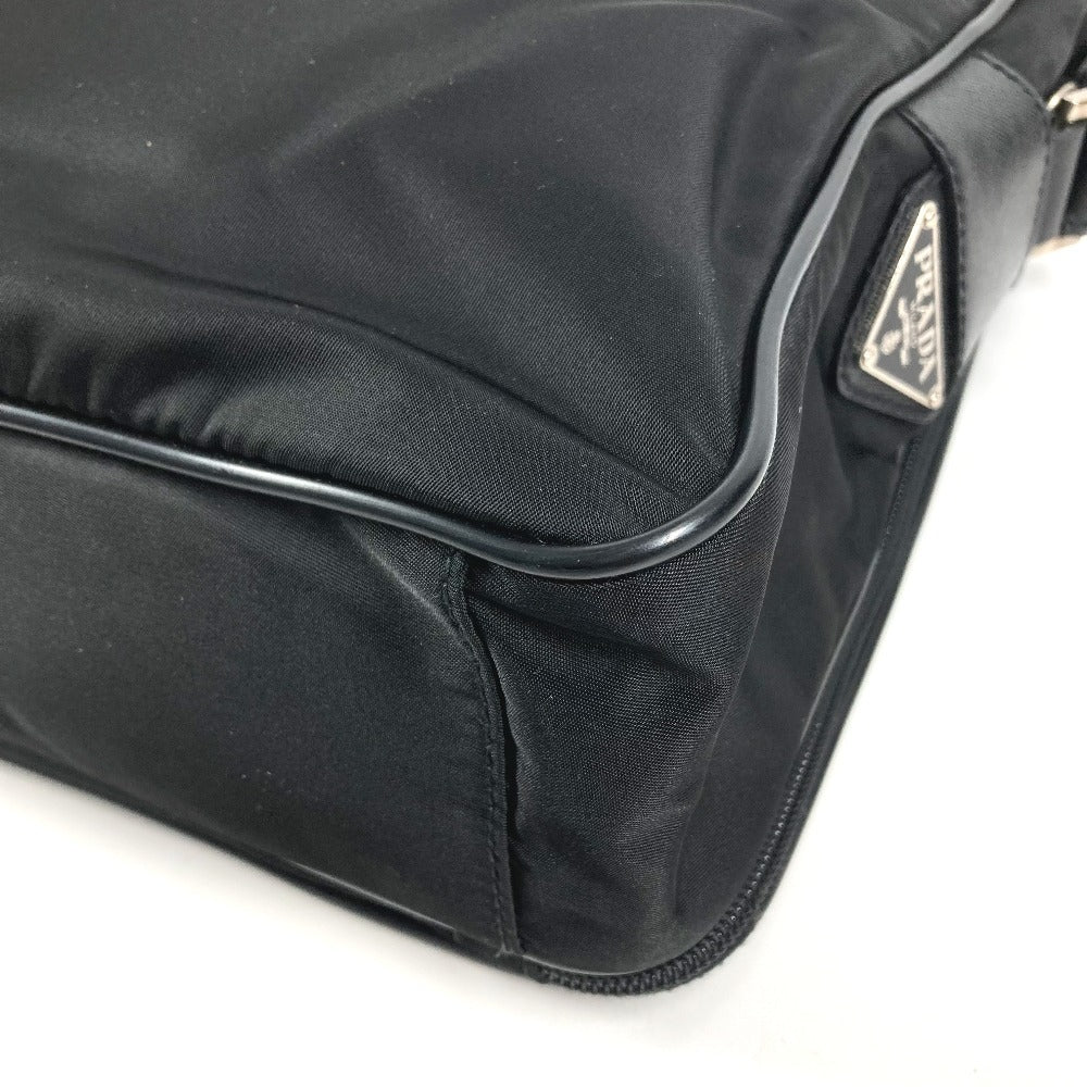 PRADA トライアングルロゴ 三角ロゴ プレート ショルダーバッグ カバン ハンドバッグ 2WAYバッグ ビジネスバッグ レザー/ナイロン ユニセックス ブラック