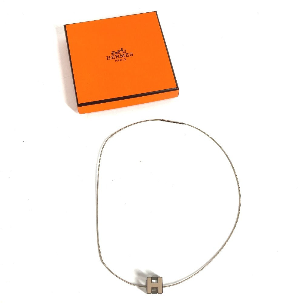 HERMES Accessories Cadenas H Cube H Logo Chain Necklace Metal Unisex Beige