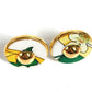 HERMES Vintage All-over Pattern Round Logo Accessory Jewelry Earrings Silk Unisex Green