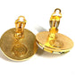 HERMES Vintage All-over Pattern Round Logo Accessory Jewelry Earrings Silk Unisex Green