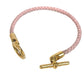 HERMES グレナン 編み込み バングル アクセサリー ブレスレット レザー ユニセックス ライトピンク