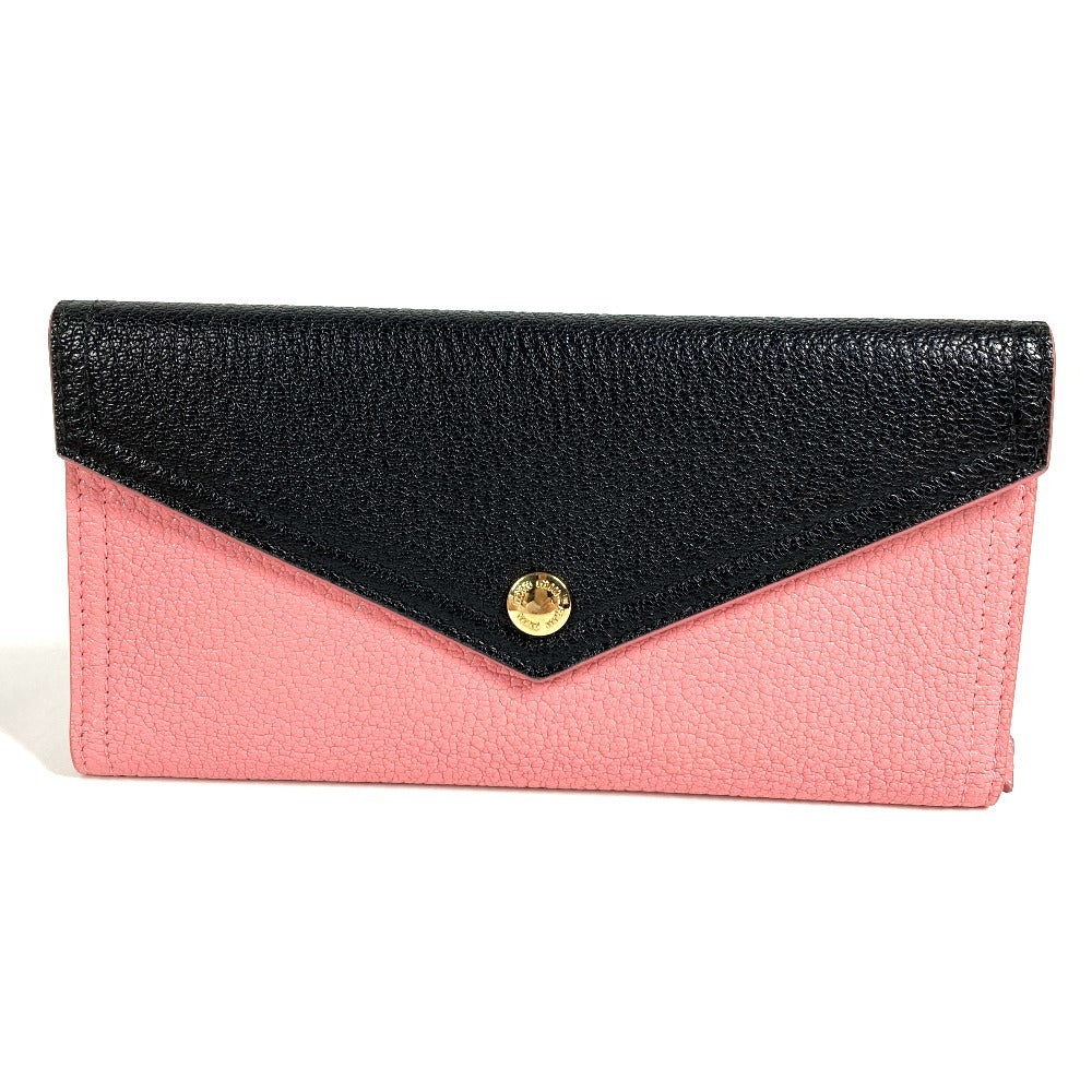 MIUMIU 5MH013 マドラス ロゴ バイカラー フラップ ロングウォレット 2つ折り 長財布 レザー ユニセックス ピンク