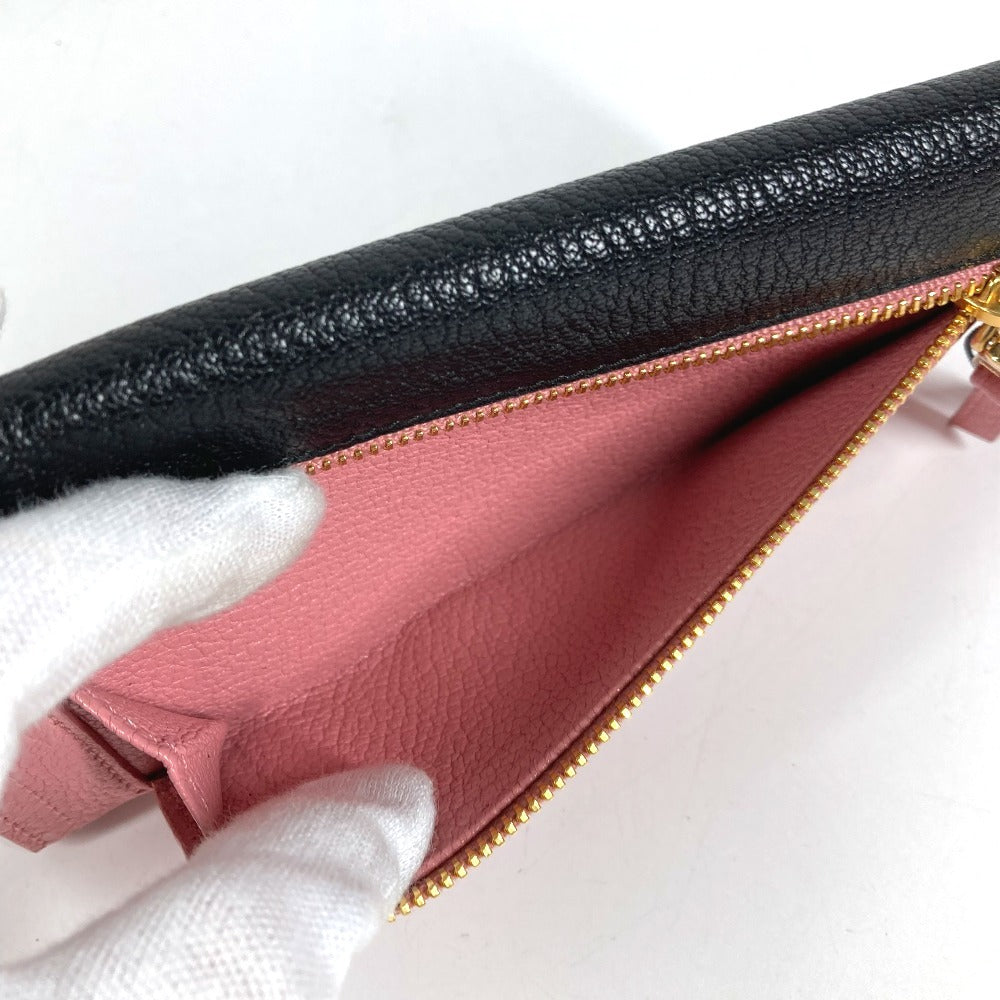 MIUMIU 5MH013 マドラス ロゴ バイカラー フラップ ロングウォレット 2つ折り 長財布 レザー ユニセックス ピンク