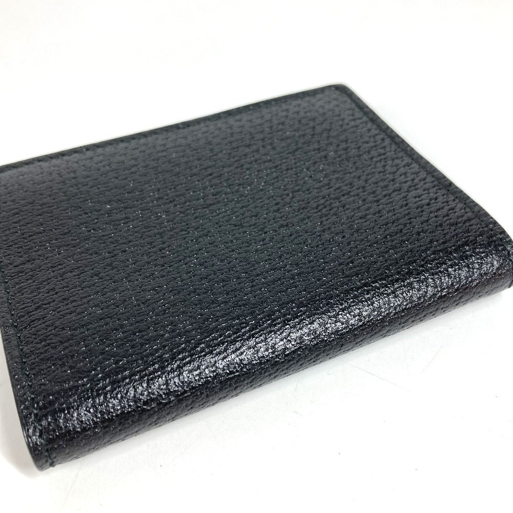 GUCCI 428737 GGマーモント ダブルG GG ロゴ 名刺入れ パスケース 二つ折り 定期入れ カードケース レザー ユニセックス ブラック