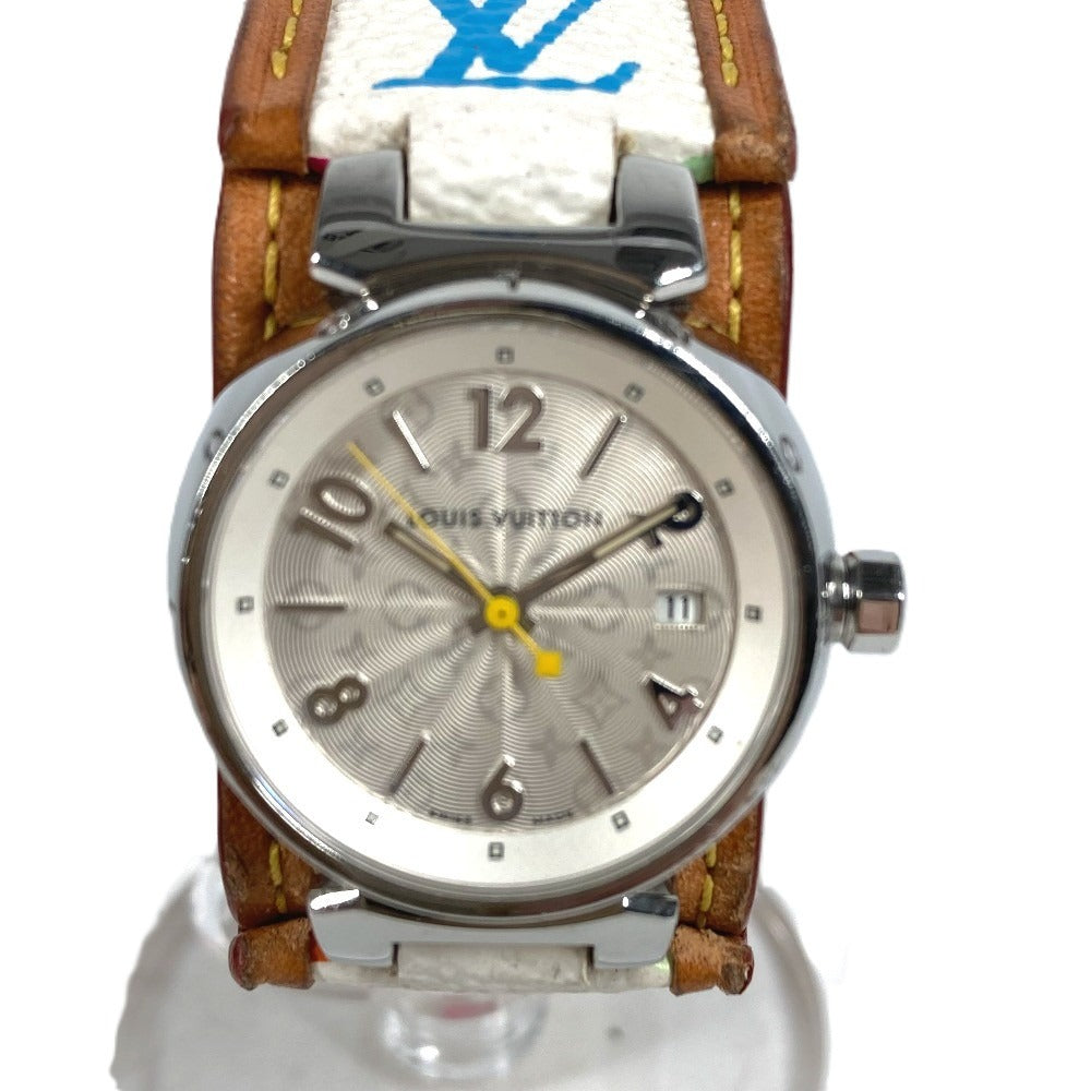 LOUIS VUITTON Q121K モノグラムマルチカラー タンブール レディースウォッチ ウォッチ 時計 革ベルト レザー 腕時計 モノグラムマルチカラーキャンバス レディース ブロン ホワイト