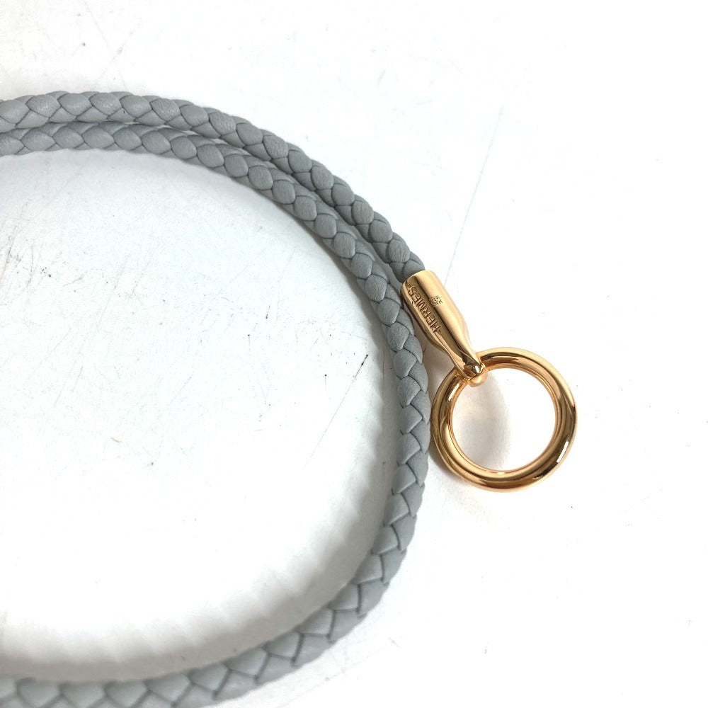 HERMES Double Brace Glenan Bracelet Double Tour Jewelry accessories Bracelet Leather gray Used