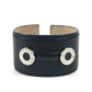 BVLGARI Bvlgari Bvlgari Logo Bangle Accessory Jewelry Bracelet Leather Black/Silver Used