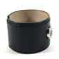 BVLGARI Bvlgari Bvlgari Logo Bangle Accessory Jewelry Bracelet Leather Black/Silver Used