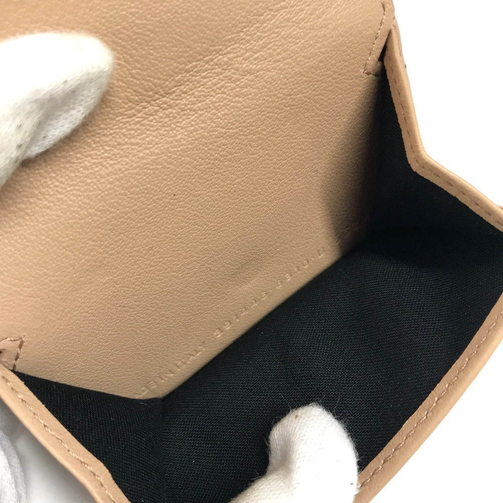 BALENCIAGA 391446 Paper mini wallet Compact Wallet Trifold wallet Leather Beige Used