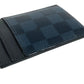 LOUIS VUITTON N63217 Damier Cobalt Porte Cartes Pants Porte Cartes Pants Business card holder, pass case, with money clip Card Case Damier Cobalt Canvas Navy Used