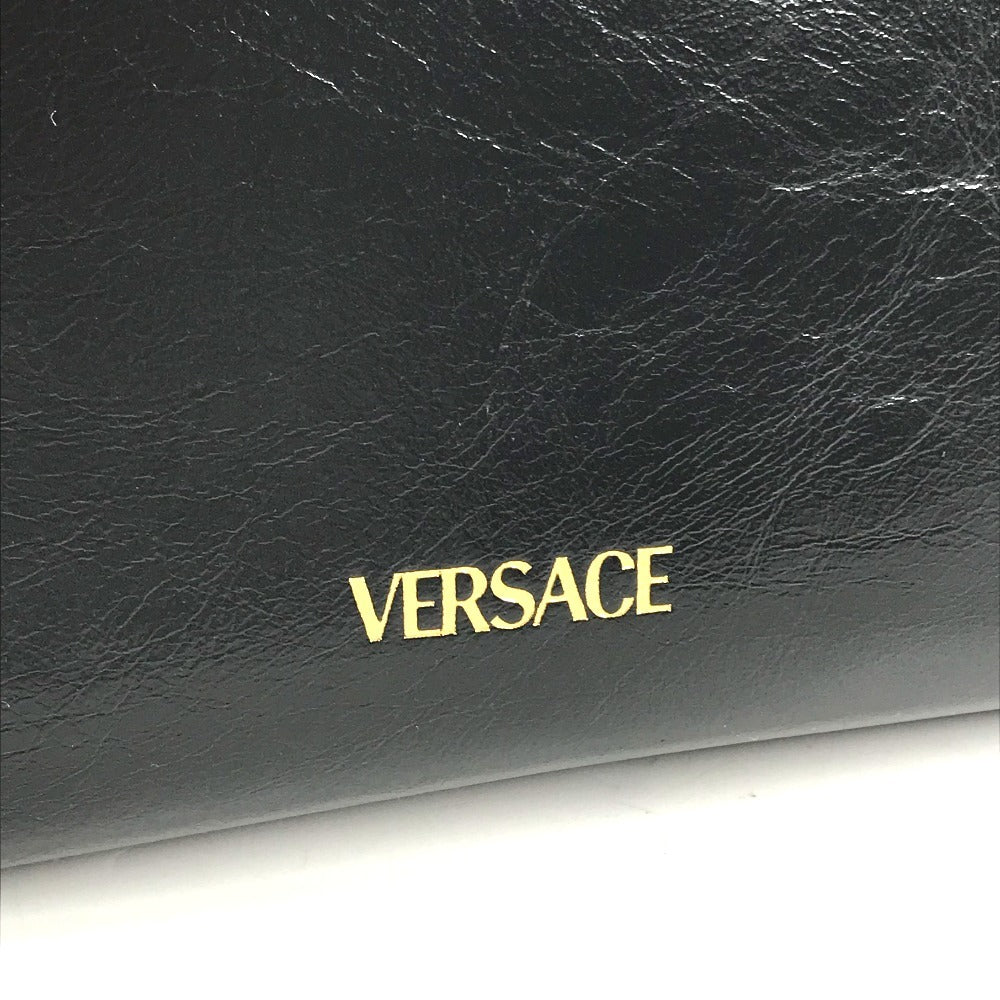 VERSACE medusa logo Bag, Tote Bag, Double Chain Bag, Chain Bag Shoulder Bag Leather Black/Gold Used