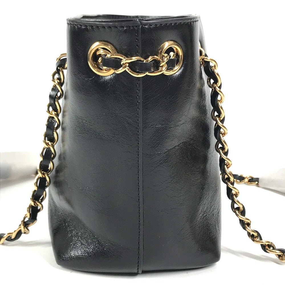 VERSACE medusa logo Bag, Tote Bag, Double Chain Bag, Chain Bag Shoulder Bag Leather Black/Gold Used