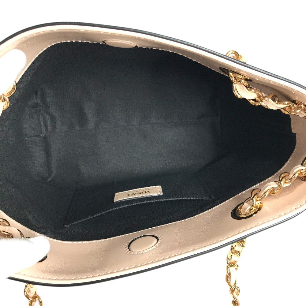 VERSACE medusa logo Double Chain Leather Shoulder Handbag Shoulder Bag Leather pink Used