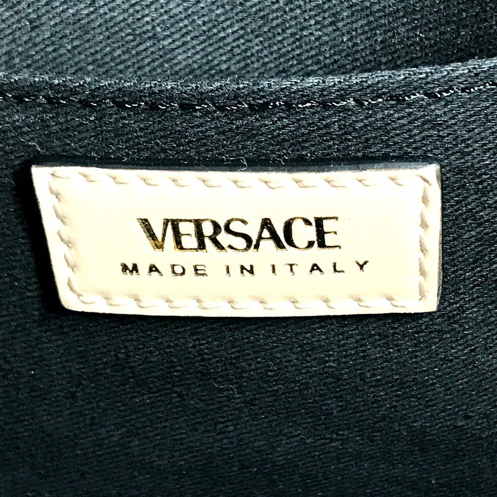 VERSACE medusa logo Double Chain Leather Shoulder Handbag Shoulder Bag Leather pink Used