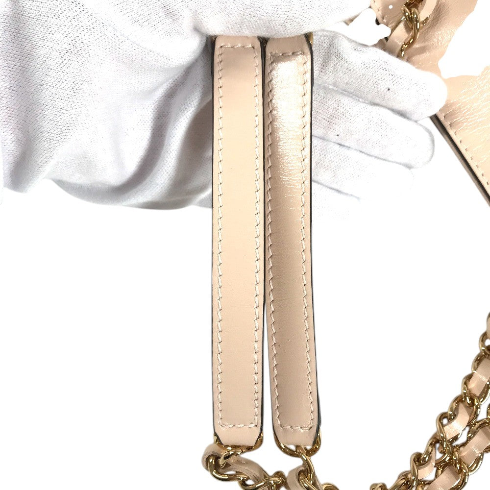 VERSACE medusa logo Double Chain Leather Shoulder Handbag Shoulder Bag Leather pink Used
