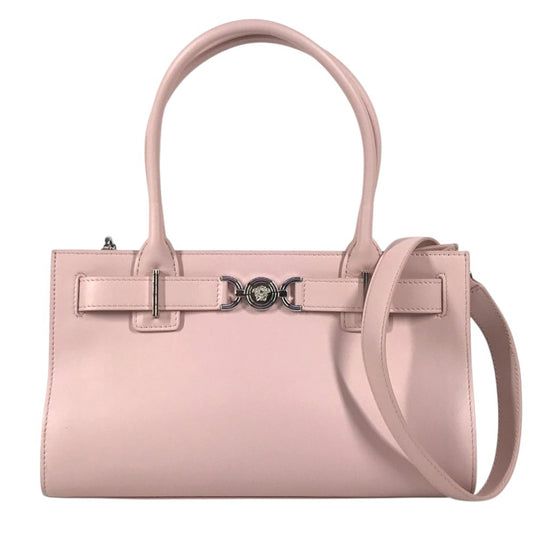 VERSACE medusa logo Bag, Tote Bag, 2-Way Bag, Handbag Shoulder Bag Leather pink Used