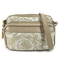 VERSACE Greca logo Pochette Bag Crossbody Shoulder Bag Leather/Canvas Beige Used
