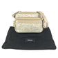 VERSACE Greca logo Pochette Bag Crossbody Shoulder Bag Leather/Canvas Beige Used