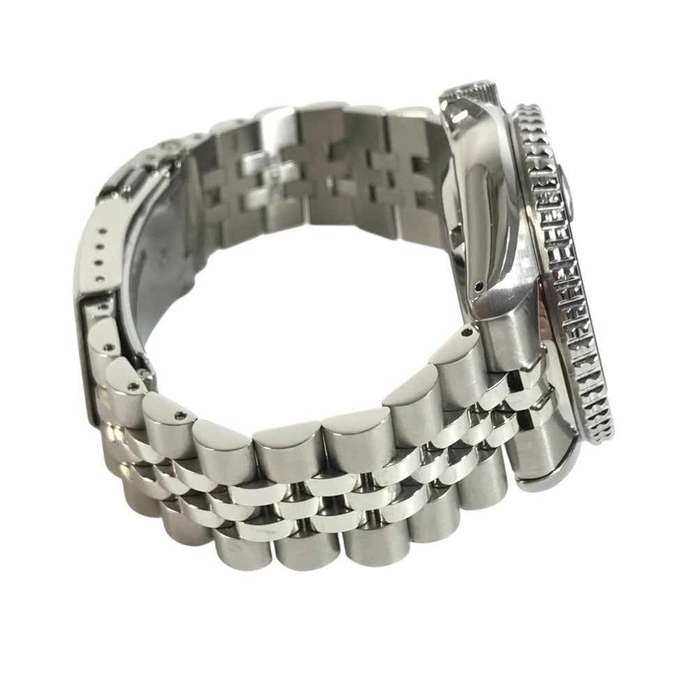 SEIKO SBSC019 5Sports SKX GMT series Seiko Five Sports Men's watch, open case back Wristwatch SS Silver/Green Used