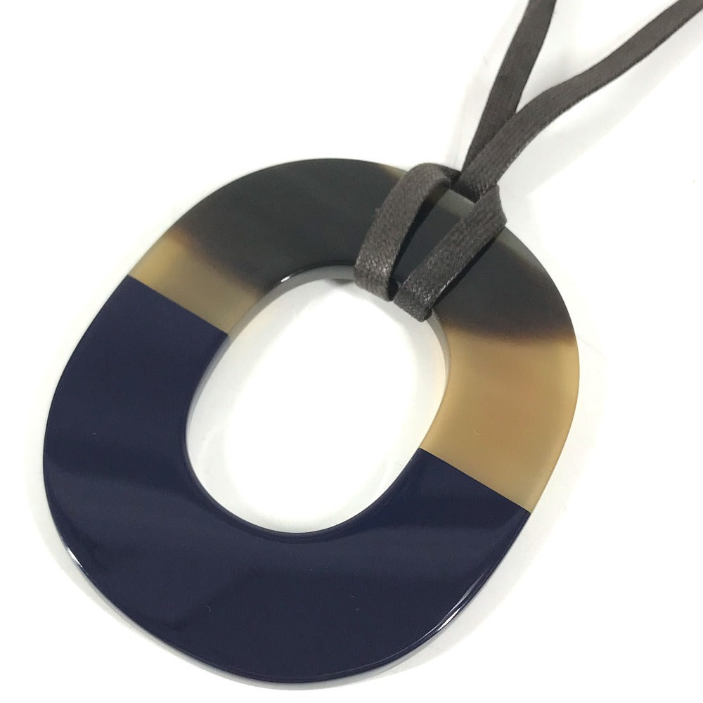 HERMES Buffalo horn Isamu Pop Isamu Pop Accessories Jewelry Choker Necklace Buffalo horn Navy/Brown Used