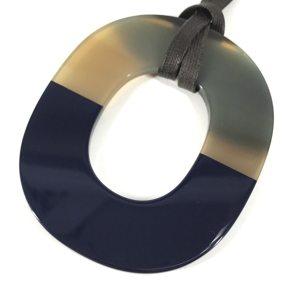 HERMES Buffalo horn Isamu Pop Isamu Pop Accessories Jewelry Choker Necklace Buffalo horn Navy/Brown Used