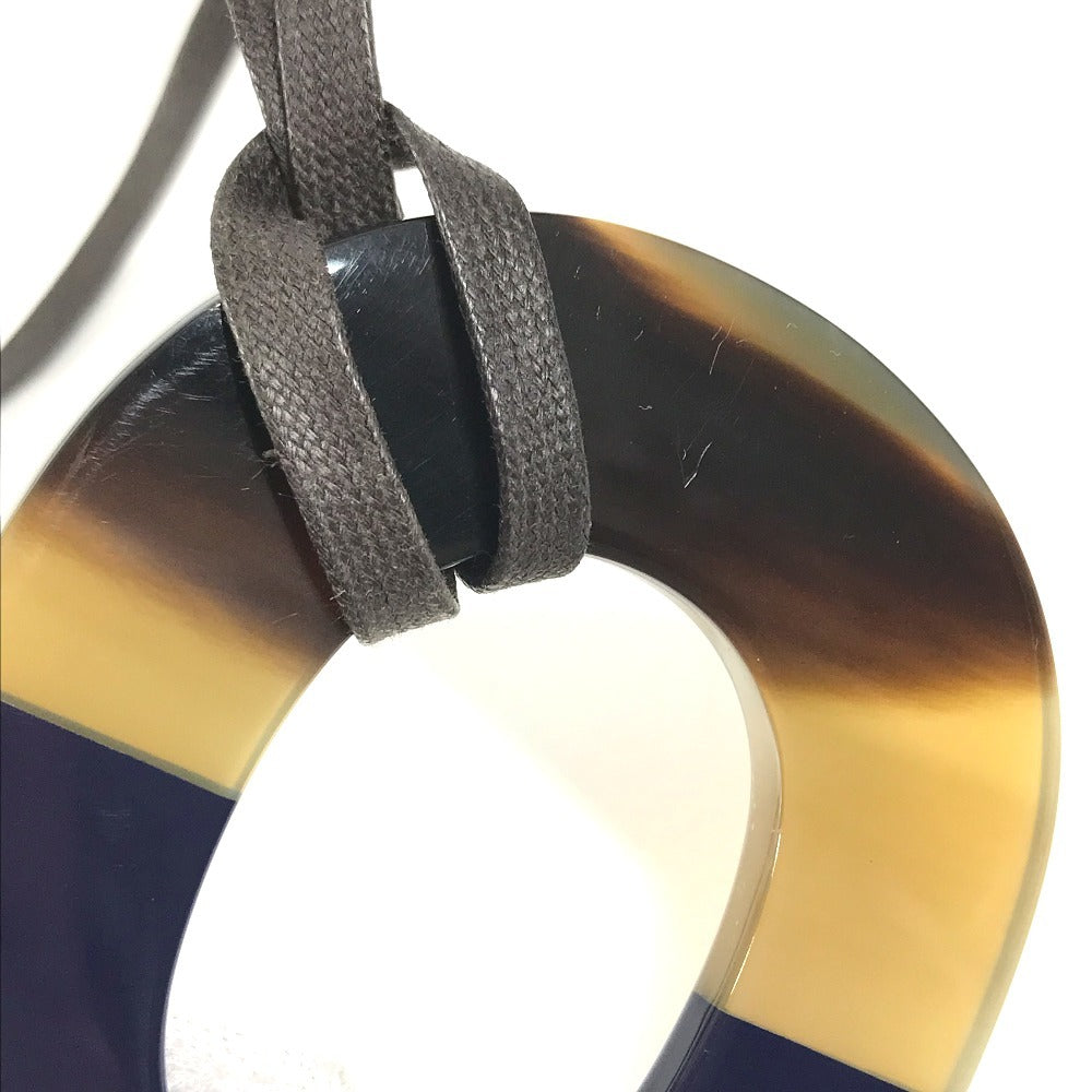 HERMES Buffalo horn Isamu Pop Isamu Pop Accessories Jewelry Choker Necklace Buffalo horn Navy/Brown Used